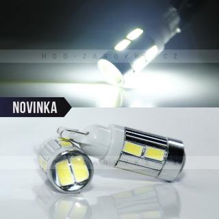 Parkovací světlo T10 (W5W) - 10xSMD, bezpaticové, bílé 1ks