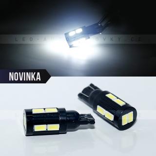 Parkovací světlo T10 (W5W) - 10xSMD, bezpaticové, bílé 1ks