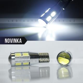 Parkovací světlo T10 (W5W) - 10xSMD, CANBUS, bezpaticové, bílé 1ks