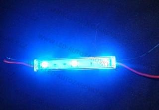 SMD LED modul v hliníkovém pouzdře, 3 SMD LED, barva modrá, 1ks