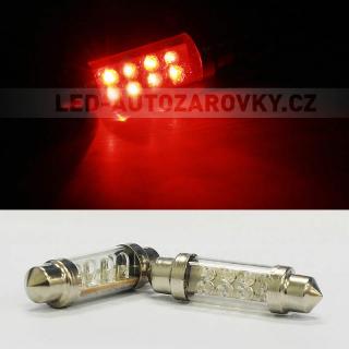 Sufitka červená, 8 LED, 41mm, 1ks