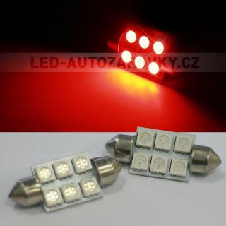 Sufitka červená - Super Light, 6 SMD LED, 36mm