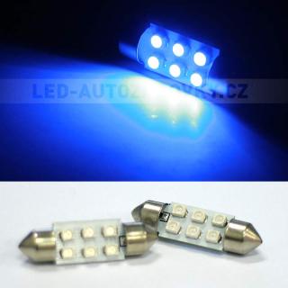 Sufitka modrá - Super 6xSMD LED, 41mm