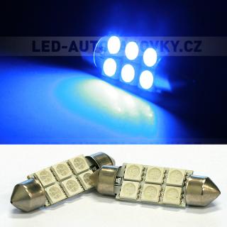 Sufitka modrá - Super 6xSMD LED SINGLE, 39mm