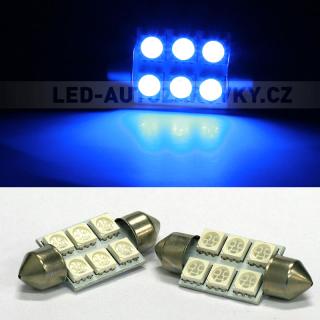 Sufitka modrá - Super Light, 6 SMD LED, 36mm