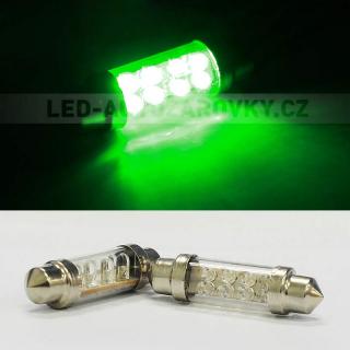 Sufitka zelená, 8 LED, 41mm, 1ks