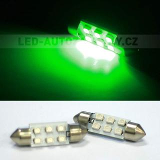 Sufitka zelená - Super 6xSMD LED, 39mm