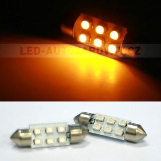 Sufitka žlutá - Super 6xSMD LED, 36mm