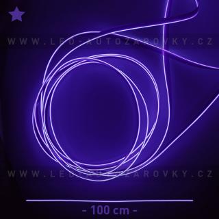 Svítící elektrický drát - kabel, 100cm, barva fialová, 12V