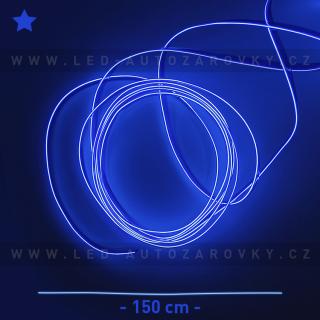 Svítící elektrický drát - kabel, 150cm, barva modrá, 12V