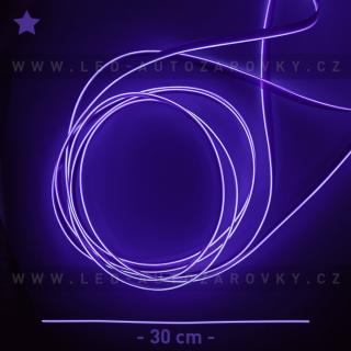 Svítící elektrický drát - kabel, 30cm, barva fialová, 12V