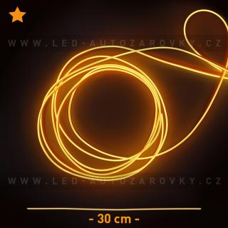 Svítící elektrický drát - kabel, 30cm, barva oranžová, 12V