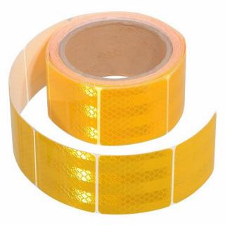 Žlutá samolepící dělená páska reflexní,  5m x 5cm