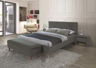 AKCE Čalouněná postel AZURRO VELVET 140 x 200 cm šedá II.jakost