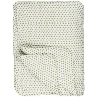 Bílo-zelená deka DOTS 180x130 cm