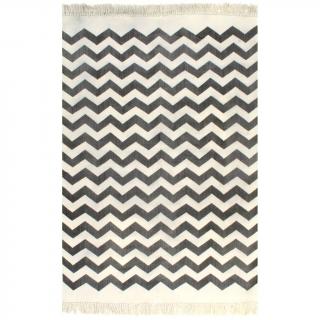 Černobílý bavlněný koberec se vzorem SORTO 120 x 180 cm