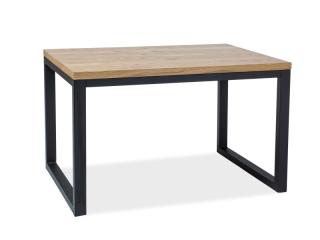 Černý jídelní stůl s dubovou deskou LORAS II 120x80