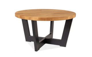 Černý konferenční stolek s dubovou deskou CONO B 80x80