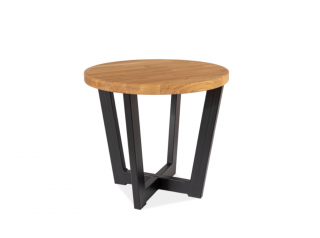 Černý konferenční stolek s dubovou deskou CONO C 60x60