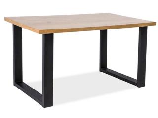 Černý konferenční stolek s dubovou deskou UMBERTO B 110x60