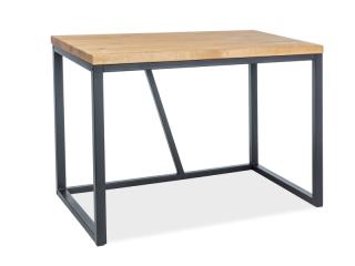 Černý psací stůl s dubovou deskou SILVIO 110X60X75
