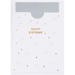 Papírové přání k narozeninám FLOWERS EMBOSSING CARD