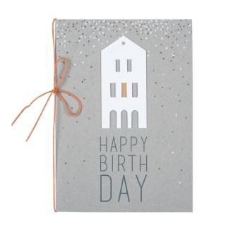 Papírové přání k narozeninám LITTLE HOUSE HAPPY BIRTHDAY