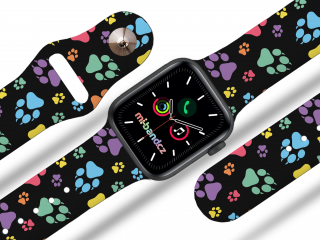Apple watch řemínek Barevné pacičky Barva: Černá, Rozměr: 38/40/41mm