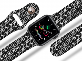 Apple watch řemínek Geometrie šedá barva designu: bílá, Rozměr: 38/40/41mm