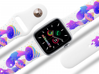 Apple watch řemínek Houbičky Barva: Bílá, Rozměr: 38/40/41mm