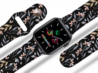Apple watch řemínek Kytky barva pásku: černá, Rozměr: 38/40/41mm