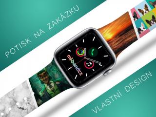Apple watch řemínek s potiskem na zakázku Rozměr: 42/44/45/49mm