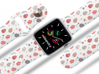 Apple watch řemínek Vajíčka a kytičky barva pásku: bílá, Rozměr: 42/44/45/49mm