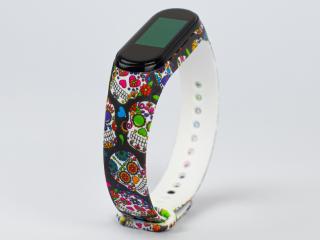 Květinové lebky náhradní náramek pro Mi Band 3/4