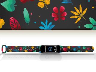 Náhradní náramek Mi band 3/4/5/6/7 Barevné listy podzimu Pro Přístroj: Xiaomi Mi band 3/4, Barva: Vícebarevná