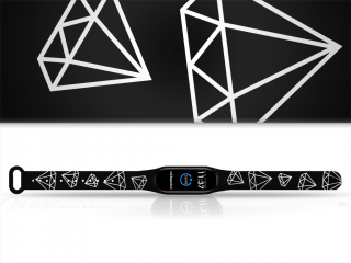 Náhradní náramek Mi band 3/4/5/6/7 Diamanty Barevná varianta: Černá, Pro Přístroj: Xiaomi Mi Band 7