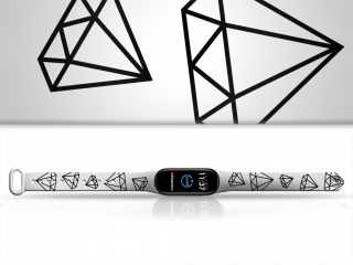 Náhradní náramek Mi band 3/4/5/6/7 Diamanty Pro Přístroj: Xiaomi Mi Band 7, Barevná varianta: Bílá
