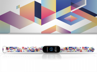 Náhradní náramek Mi band 3/4/5/6/7 Indiánský vzor Barevná varianta: Bílá, Pro Přístroj: Xiaomi Mi band 5/6