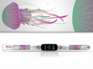 Náhradní náramek Mi band 3/4/5/6/7 Medúza Pro Přístroj: Xiaomi Mi band 5/6, Barevná varianta: Bílá