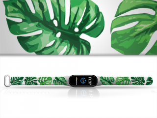Náhradní náramek Mi band 3/4/5/6/7 Monstera 2 Pro Přístroj: Xiaomi Mi band 3/4, Barva: Vícebarevná, Velikost: Pro Mi band 3/4