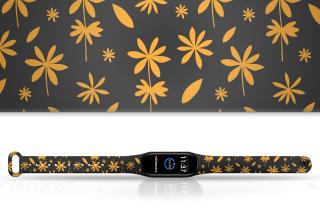 Náhradní náramek Mi band 3/4/5/6/7 Oranžové lístky Pro Přístroj: Xiaomi Mi band 3/4, Barva: Vícebarevná