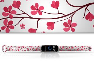 Náhradní náramek Mi band 3/4/5/6/7 Sakura Pro Přístroj: Xiaomi Mi band 3/4, Barevná varianta: Bílá
