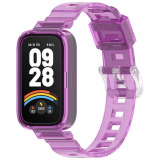 Průhledný silikonový náramek měnící barvu pro Mi Band 9 Active / Redmi Band 3 Barevná varianta: Fialovo-růžový