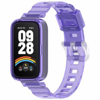 Průhledný silikonový náramek měnící barvu pro Mi Band 9 Active / Redmi Band 3 Barevná varianta: Fialový