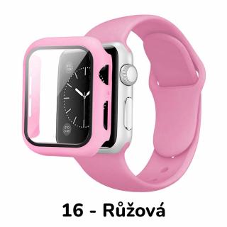 Set 3v1 pro Apple Watch Barevná varianta: 16 - Růžová, Velikost: 45mm, Velikost řemínku: M/L (Pro obvod ruky 15-20 cm)