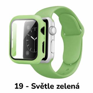 Set 3v1 pro Apple Watch Barevná varianta: 19 - Světle Zelená, Velikost: 45mm, Velikost řemínku: S/M (Pro obvod ruky 13-18 cm)