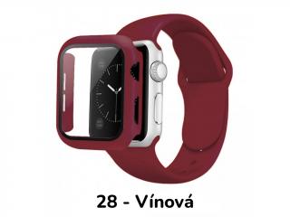 Set 3v1 pro Apple Watch Barevná varianta: 28 - Vínová, Velikost: 42mm (series 10), Velikost řemínku: M/L (Pro obvod ruky 15-20 cm)