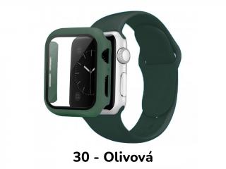 Set 3v1 pro Apple Watch Barevná varianta: 30 - Olivová, Velikost: 44mm, Velikost řemínku: M/L (Pro obvod ruky 15-20 cm)