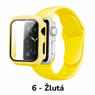 Set 3v1 pro Apple Watch Barevná varianta: 6 - ŽLUTÁ, Velikost: 44mm, Velikost řemínku: M/L (Pro obvod ruky 15-20 cm)