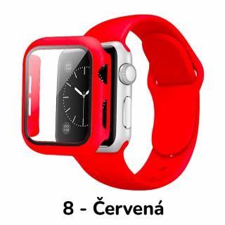 Set 3v1 pro Apple Watch Barevná varianta: 8 - ČERVENÁ, Velikost: 44mm, Velikost řemínku: S/M (Pro obvod ruky 13-18 cm)